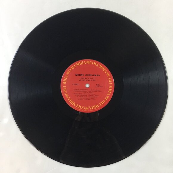 Johnny Mathis "Merry Christmas" Vinyl Record 12 Songs Stereo Columbia CS 8021 - Picture 4 of 7